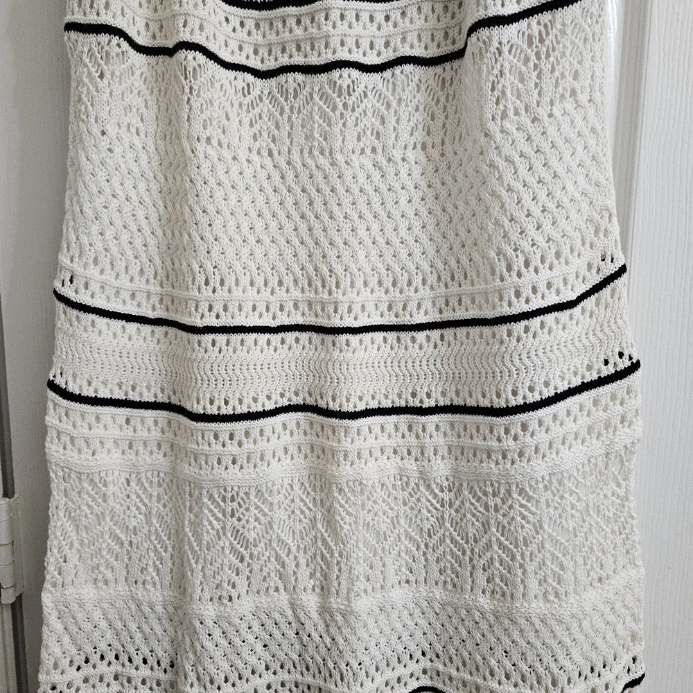 Abercrombie Black And White Crochet Maxi Dress